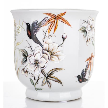 Osłonka ceramiczna w kwiaty FIORI E UCCELLI