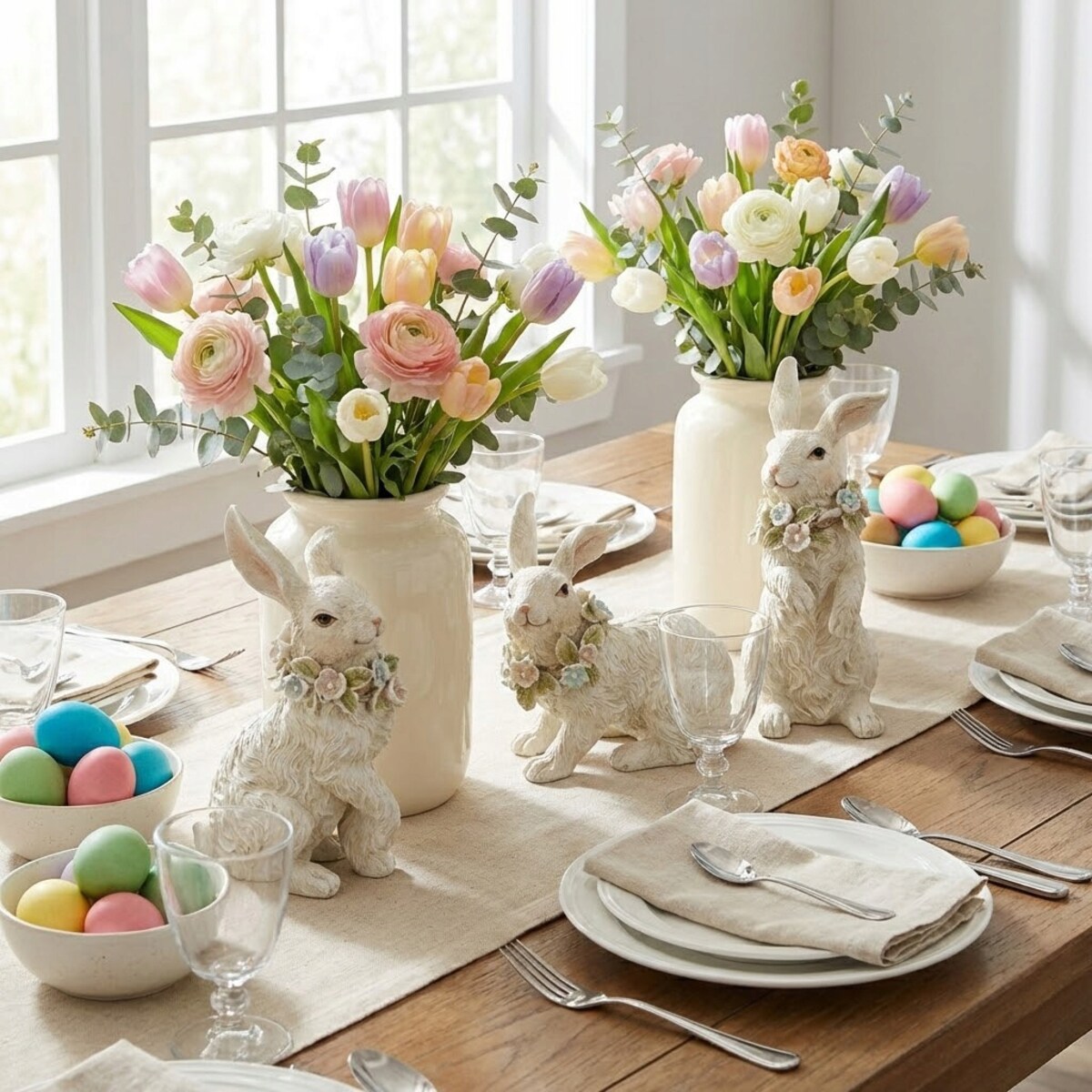 ZAJĄC WIELKANOCNY ZAJĄCE ZAJĄCZKI 3 szt FIGURKA KRÓLIK NA WIELKANOC PREZENT