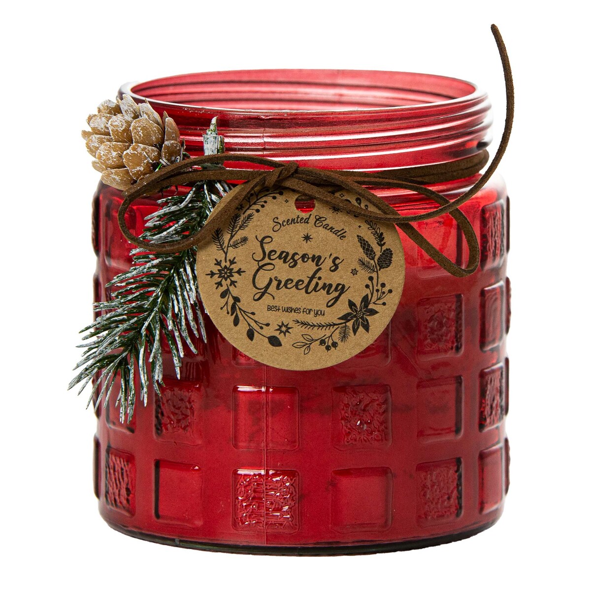 Świeczka Zapachowa Świeca Świąteczna Zapach Drzewny Dekoracja Czerwona