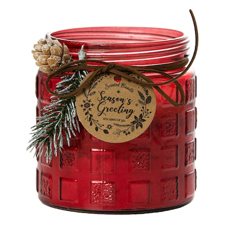 Świeczka Zapachowa Świeca Świąteczna Zapach Drzewny Dekoracja Czerwona