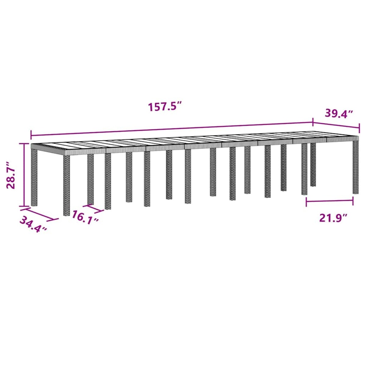 vidaXL Zestaw do jadalni w ogrodzie 15 pcs Antracyt Rattan Polt