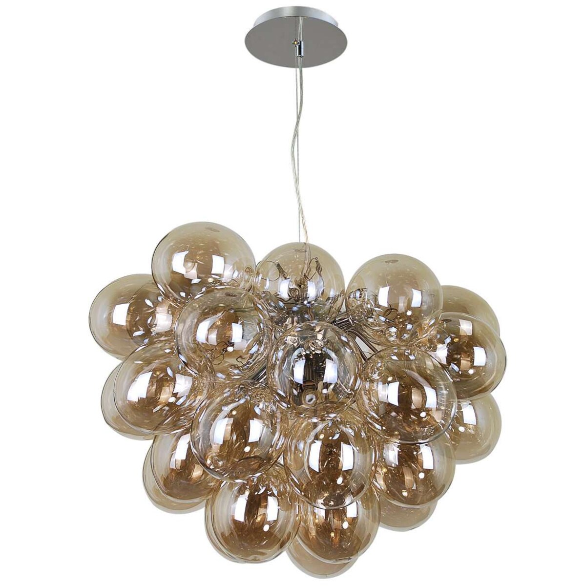 Modernistyczna LAMPA wisząca BENTO PND-7273-S-8-CGN Italux szklana OPRAWA dekoracyjny ZWIS bubbles bańki koniak