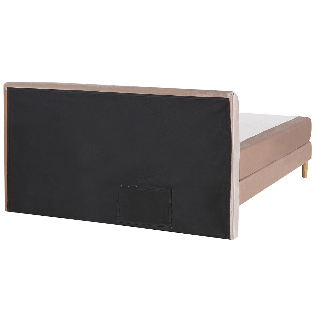 Łóżko kontynentalne welurowe 160 x 200 cm beżowe MARQUISE