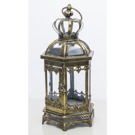 Lampion metalowy złoty 40x16x14 cm COROLLA-2 small