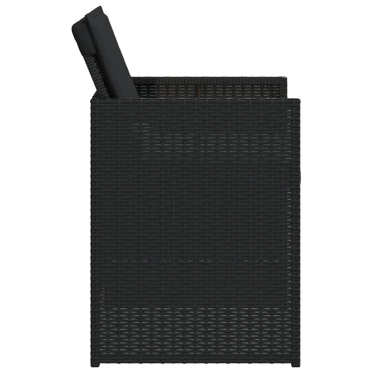 vidaXL 5-cz. zestaw mebli ogrodowych z poduszkami, czarny, polirattan