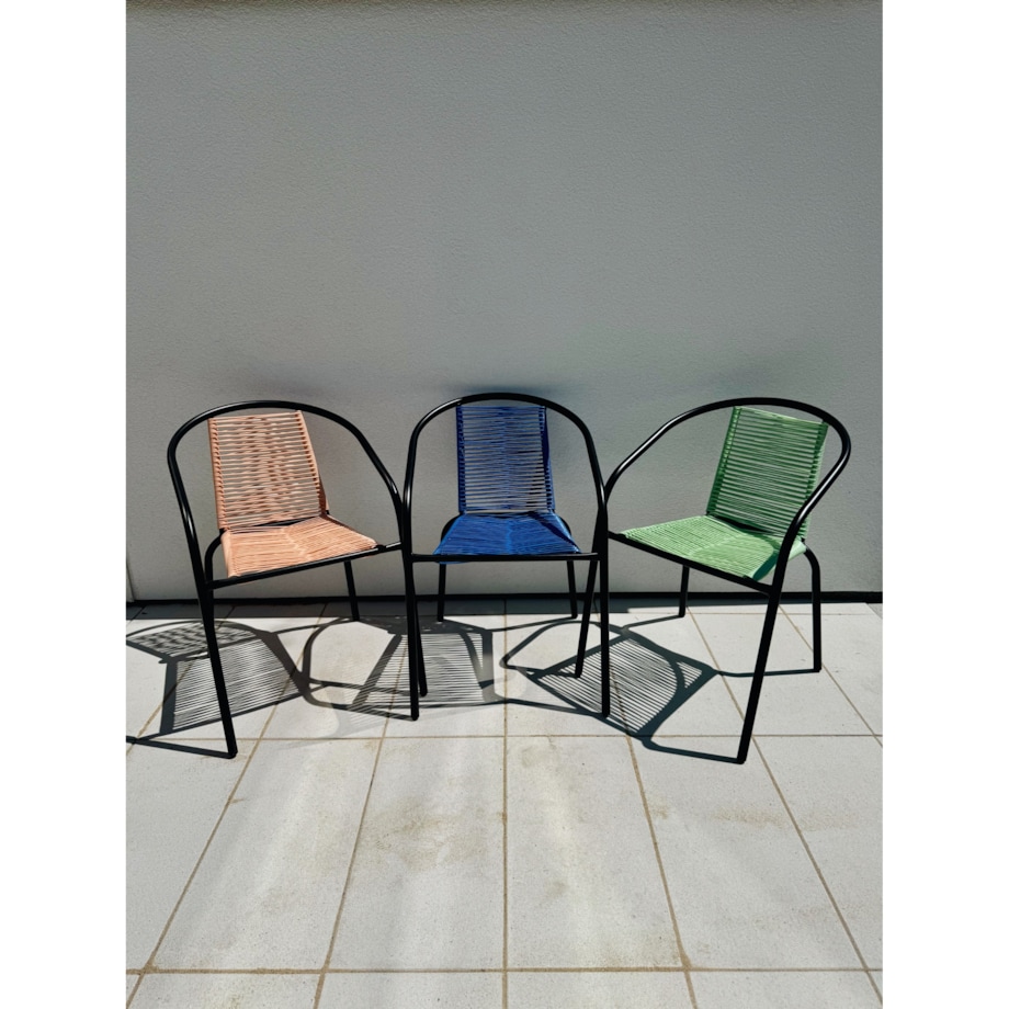 Krzesło ogrodowe plecione BISTRO zielone