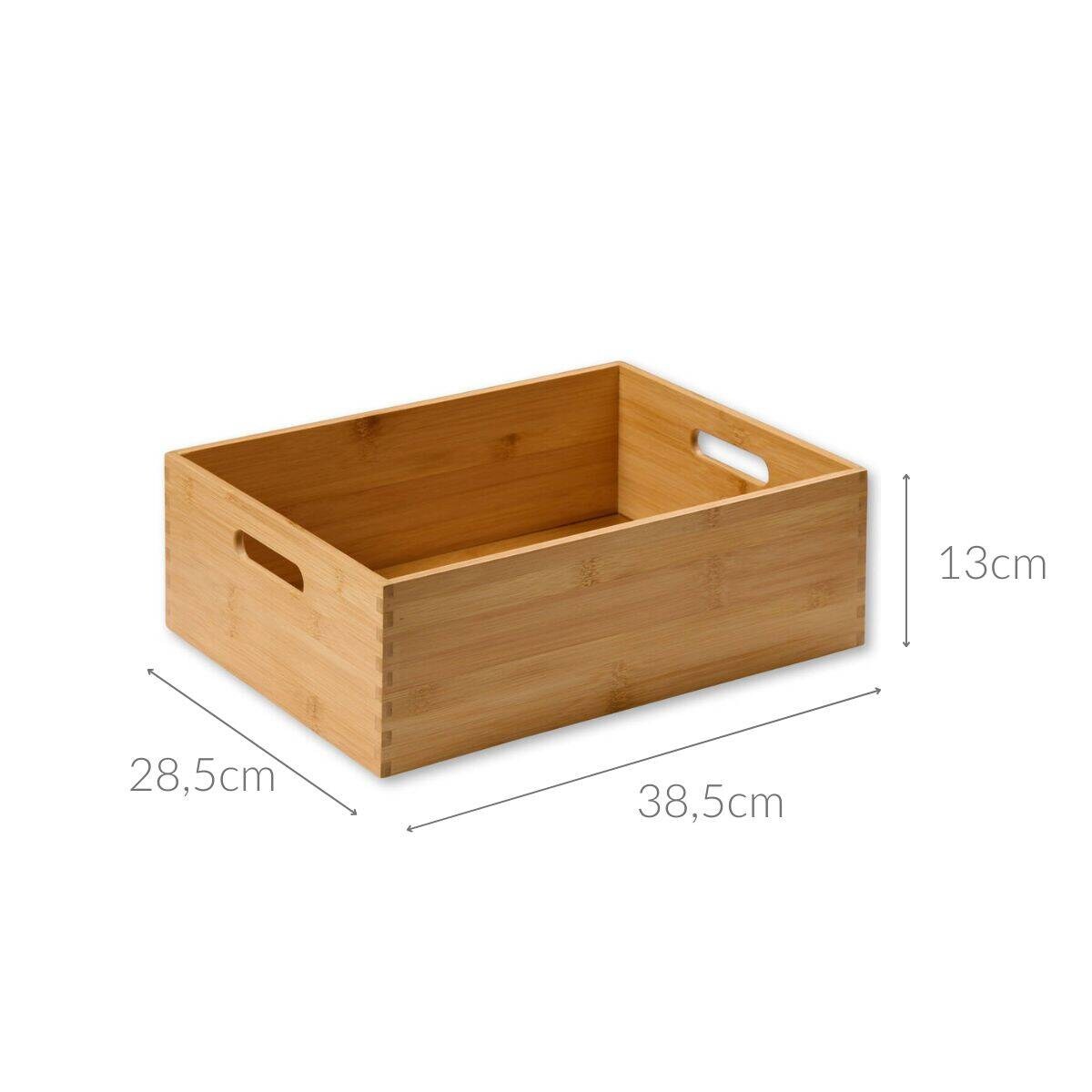 Drewniane pudełko z uchwytami, bambus