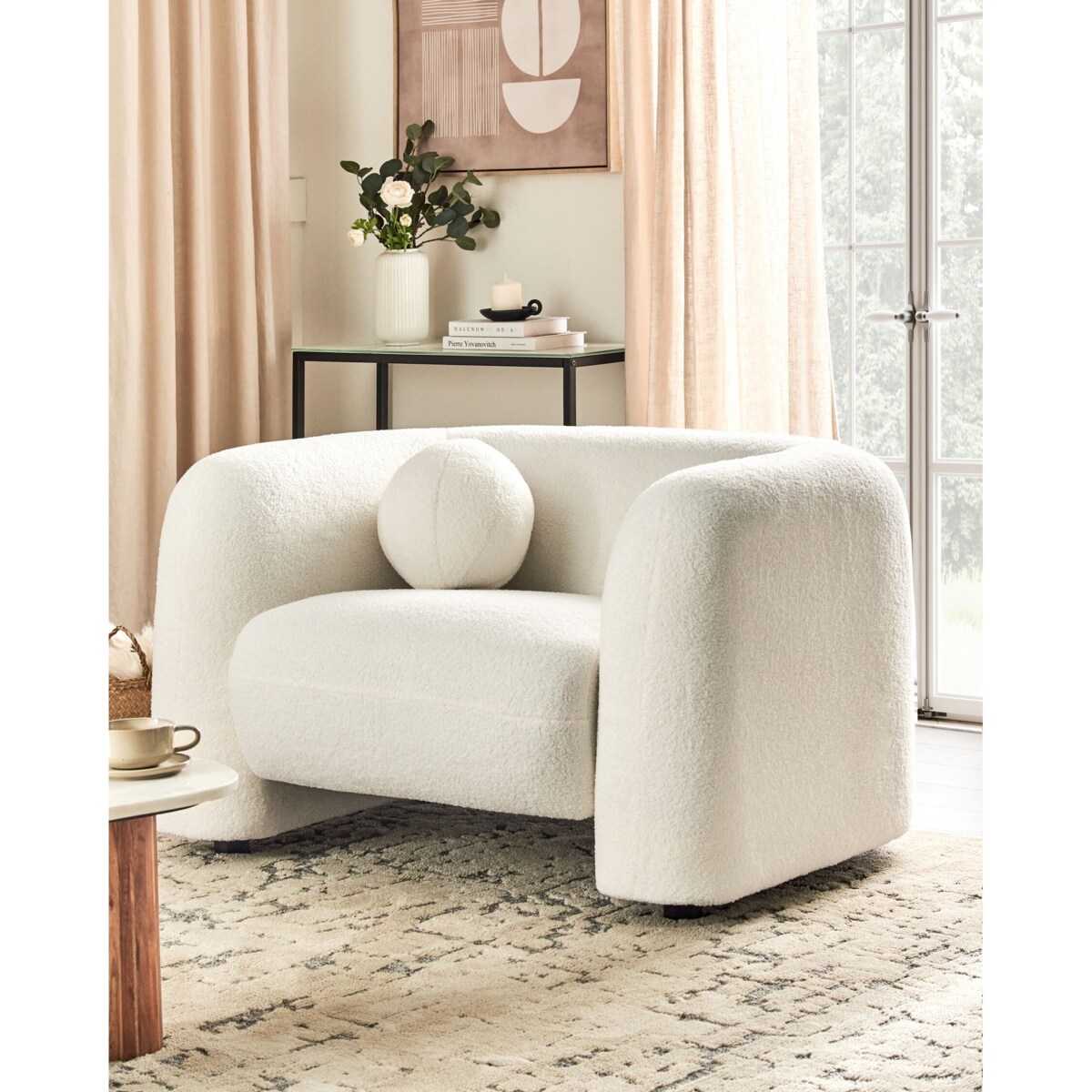 Fotel LEIREN Boucle Biały