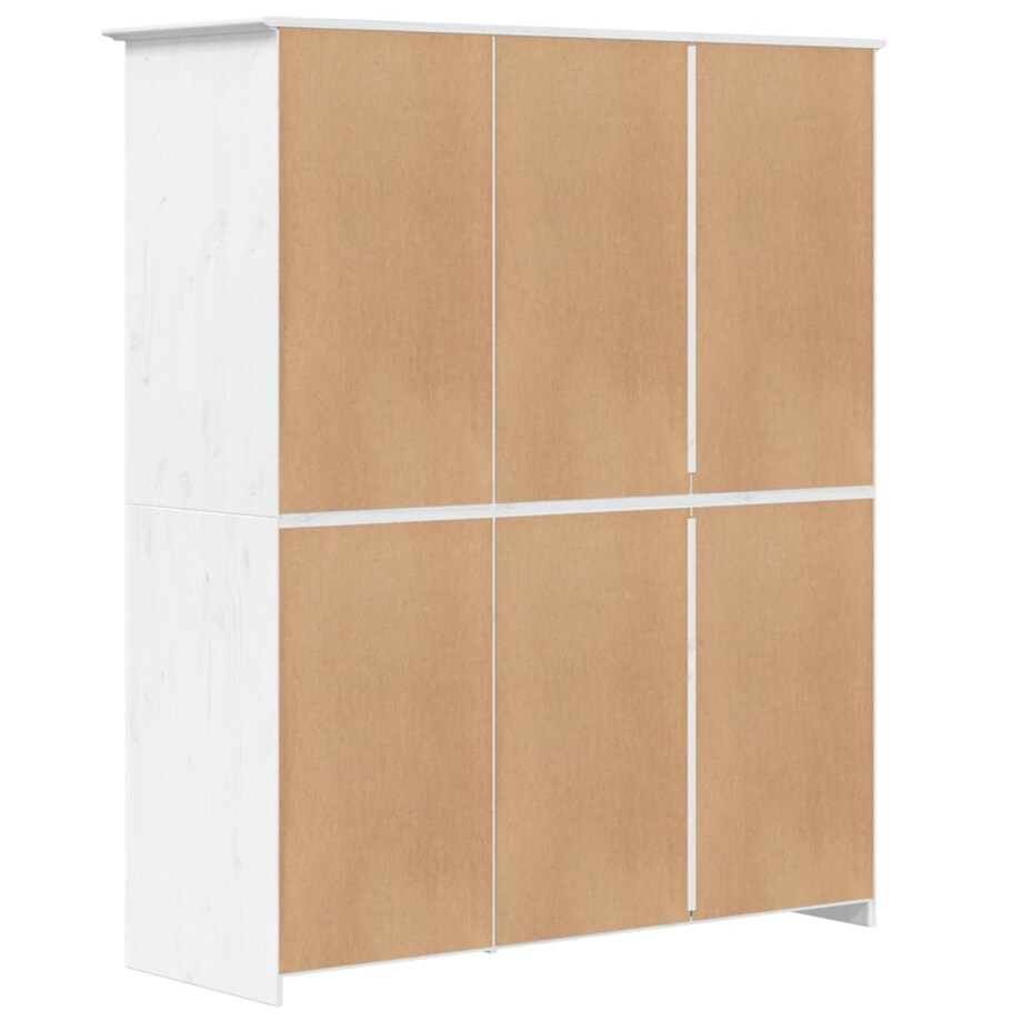 vidaXL Szafa BODO, biała, 146x53,5x173 cm, lite drewno sosnowe
