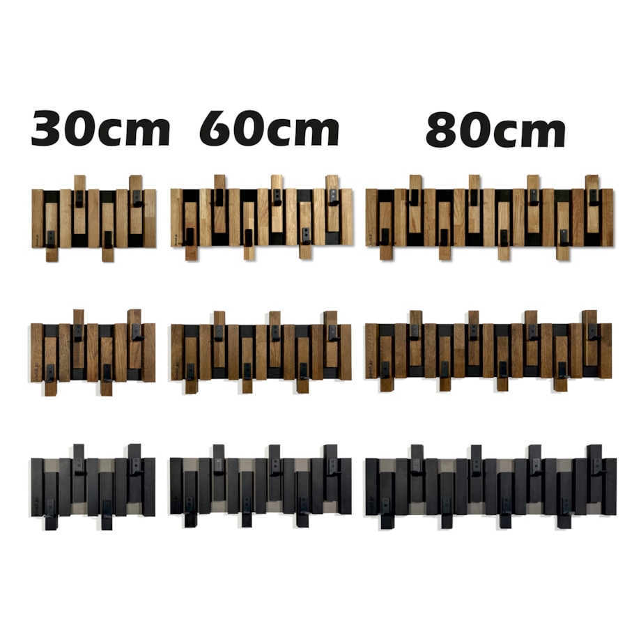 Wieszak ścienny na ubrania Lamele Mini 40cm brązowy