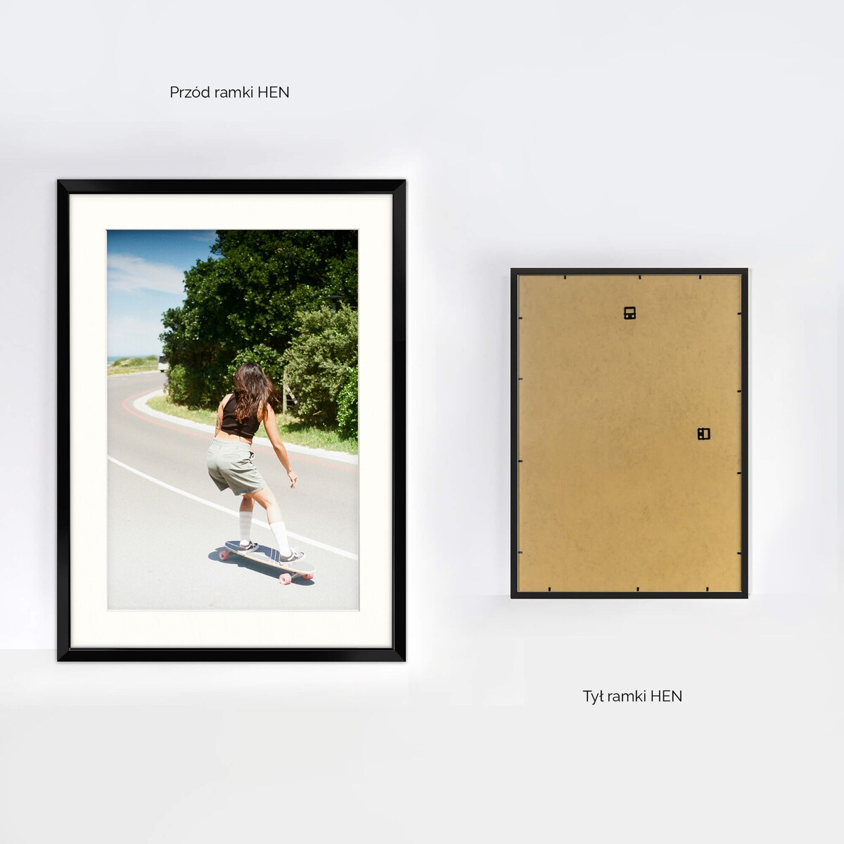 Ramka na zdjęcia z passe partout czarna ramka 50x70 cm z okienkiem passe partout na zdjęcie 40x60 cm FRAMAI