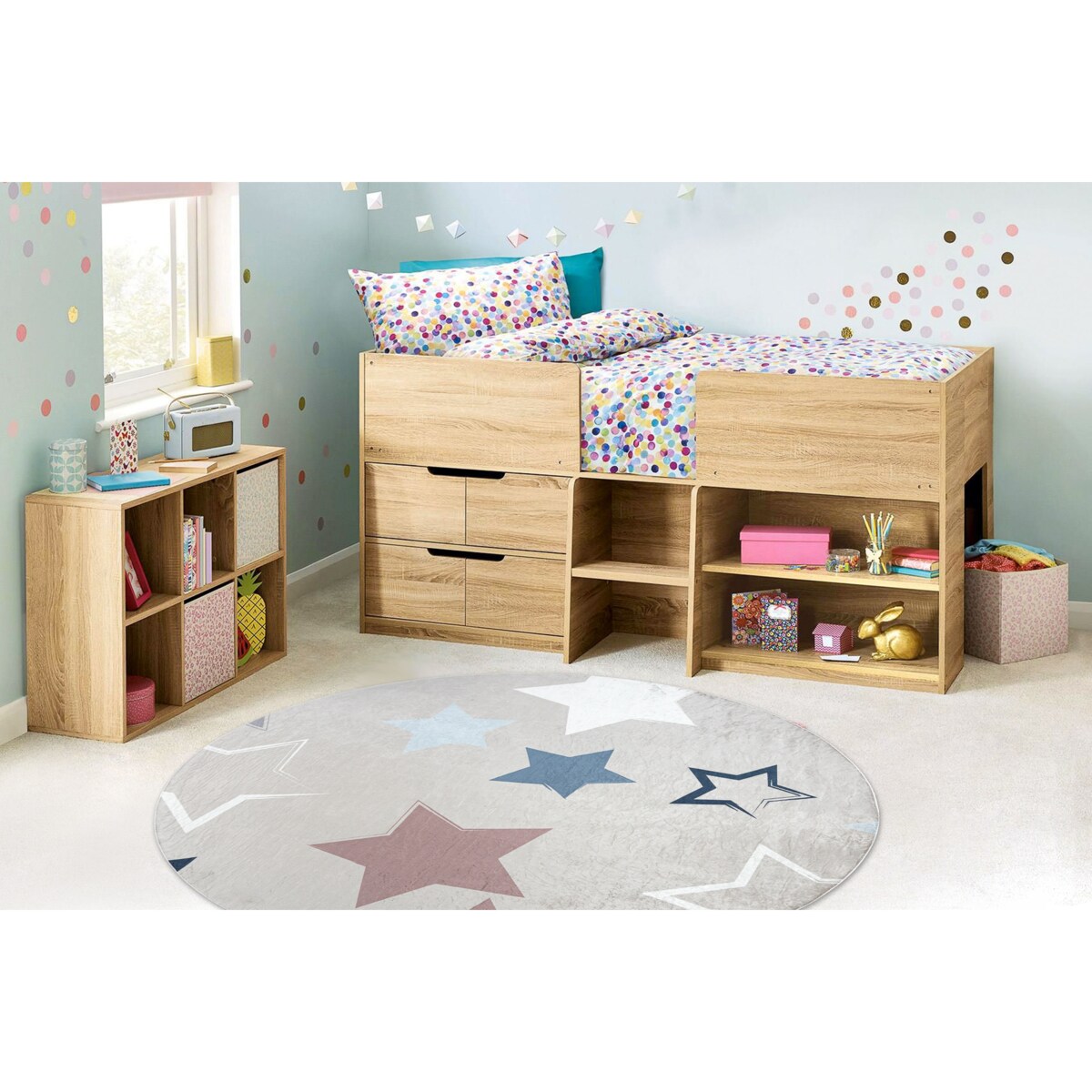 Dywan do prania BAMBINO 48130 koło Gwiazdy, koło 120 cm