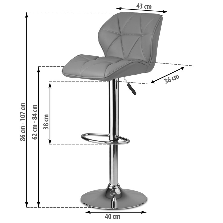 Hoker barowy z oparciem Sofotel Castel 260101-2 2 szt.