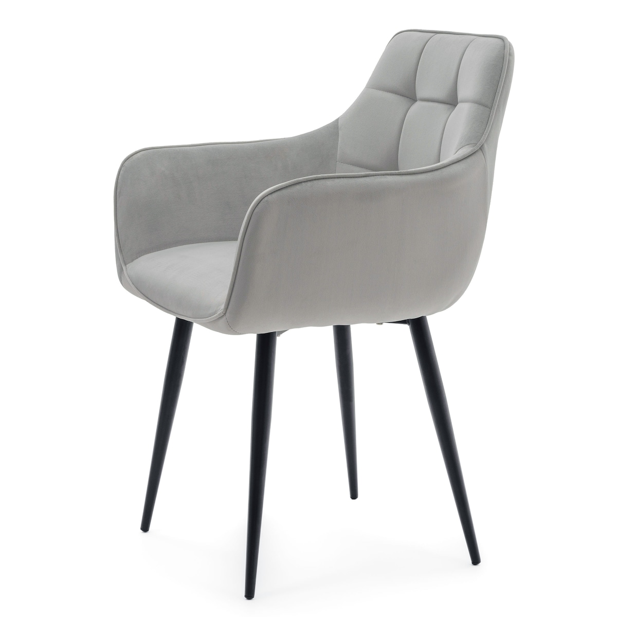 Krzesło tapicerowane welurowe GALLO velvet jasnoszary