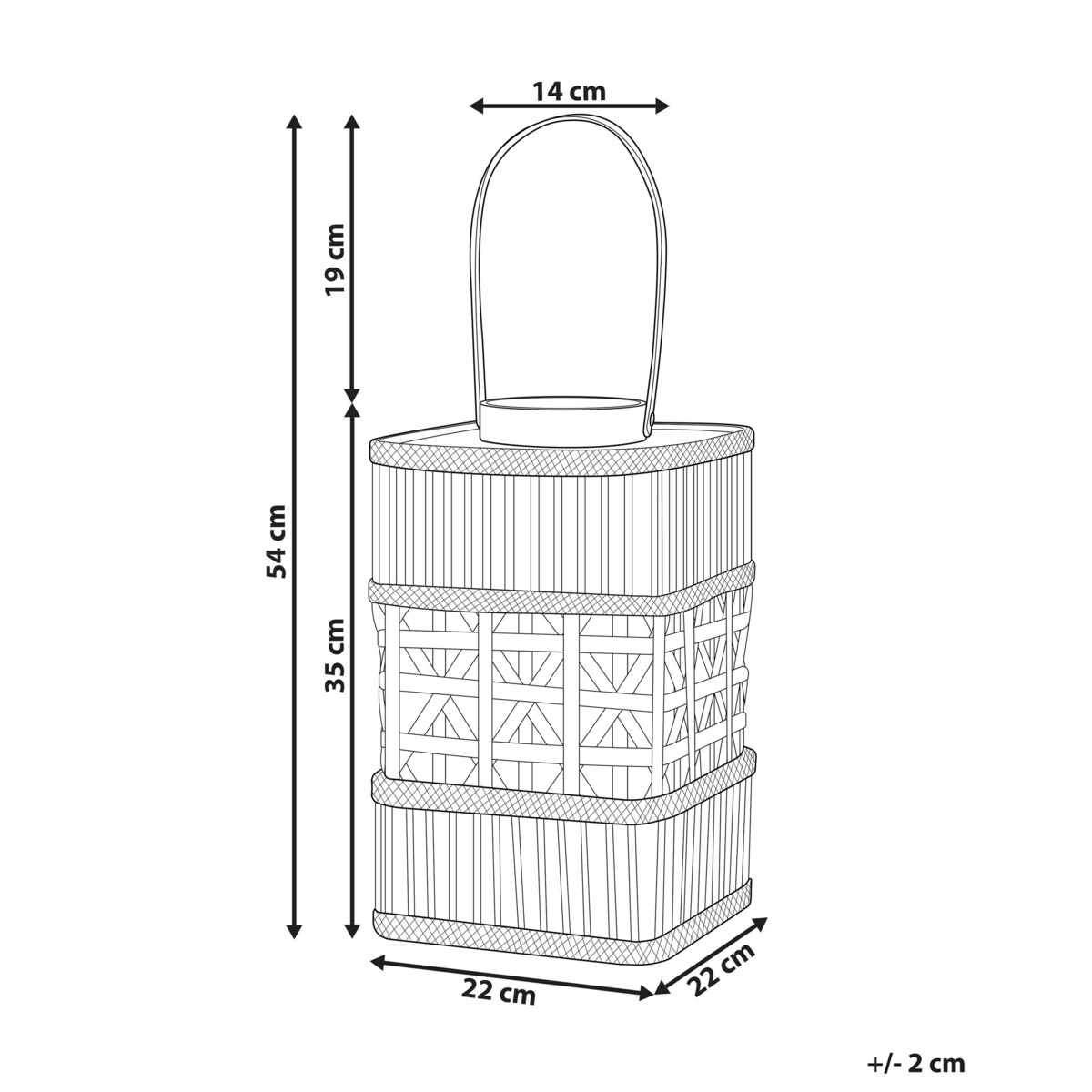 Lampion bambusowy 35 cm naturalny LUMBIS