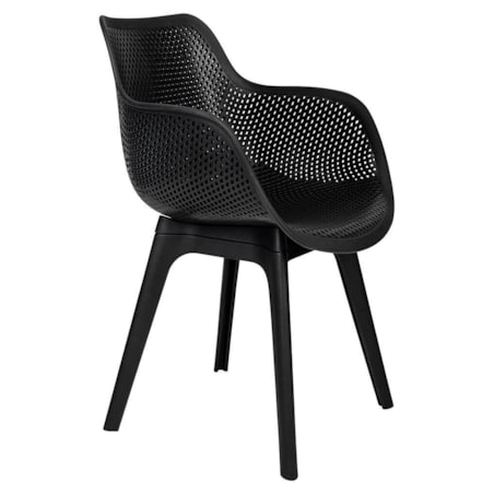 Ażurowe krzesło LANDI KH010100225 przed dom czarne