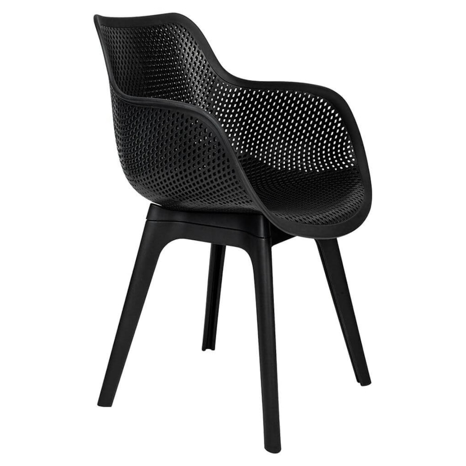 Ażurowe krzesło LANDI KH010100225 przed dom czarne