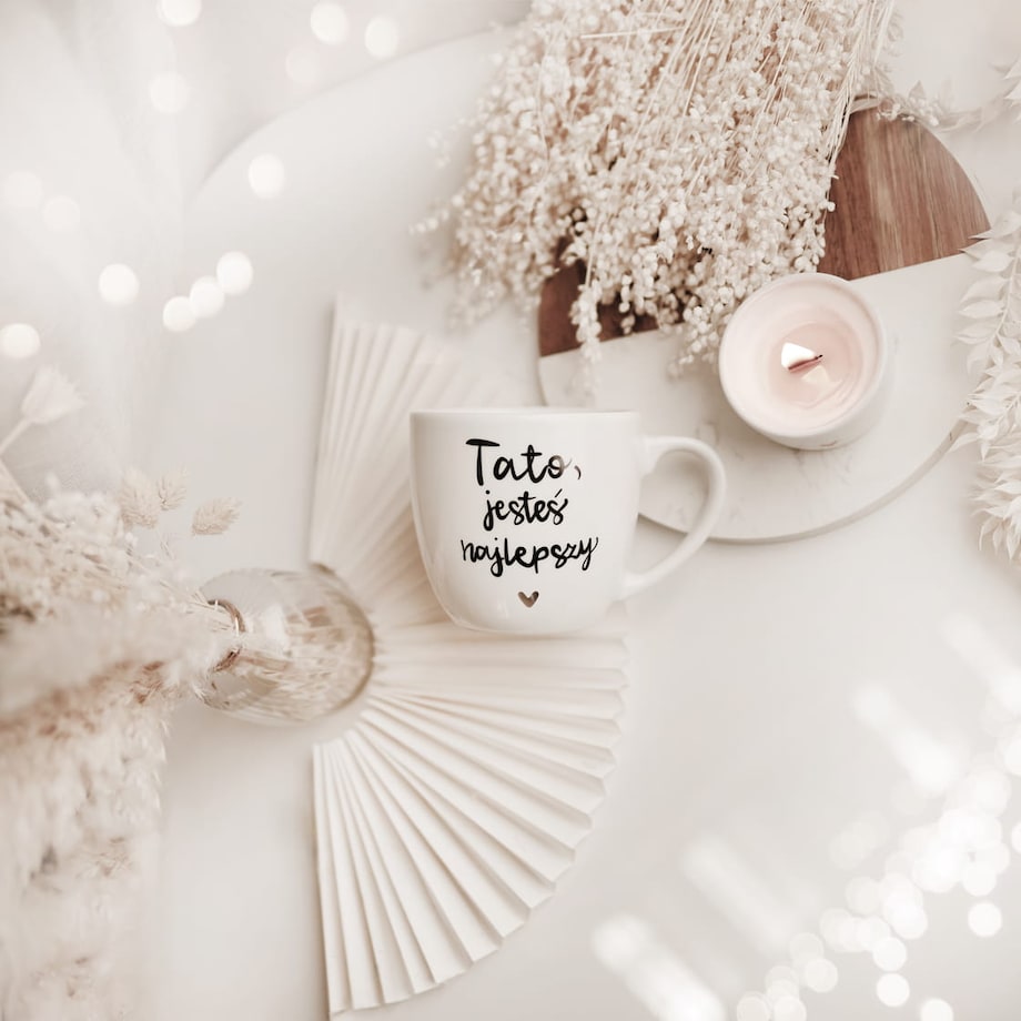 Kubek 300 ml - Tato jesteś najlepszy ZŁOTE SERCE