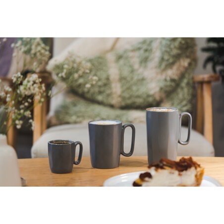 Dwa kubki ceramiczne z uszkiem 80 ml Fuori szare 29958