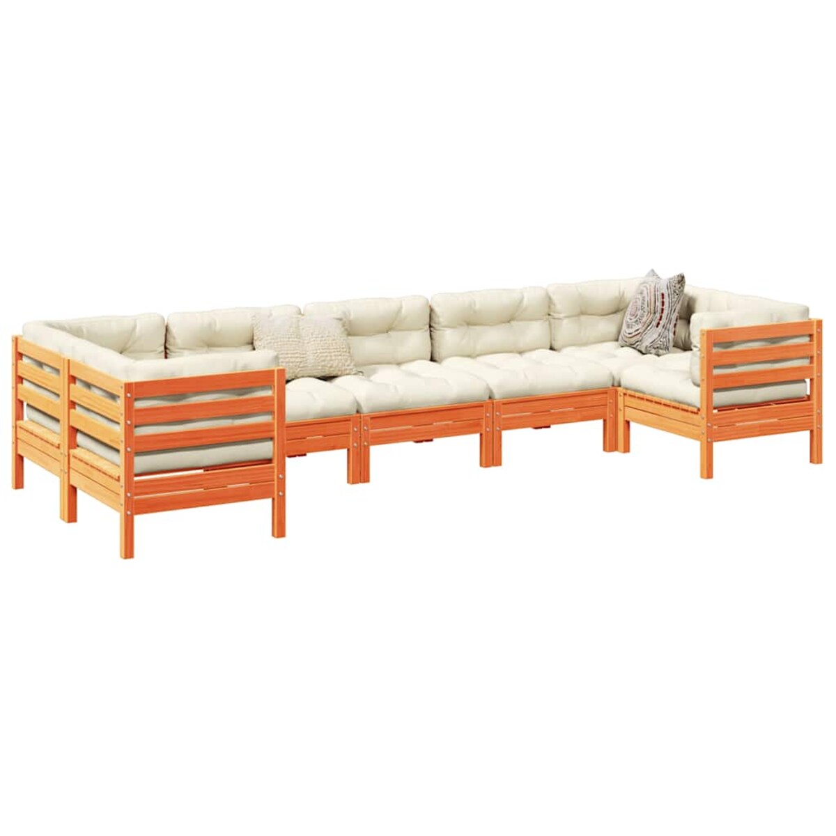 vidaXL 7-cz zestaw wypoczynkowy do ogrodu, z poduszkami, woskowy brąz