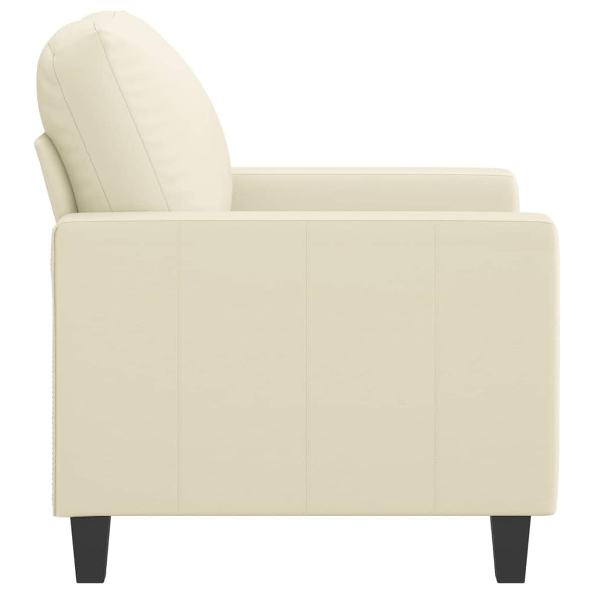 vidaXL Fotel, kremowy, 60 cm, obity sztuczną skórą