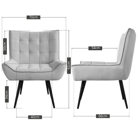 Fotel uszak tapicerowany welurowy wygodny z czarnymi nogami do salonu szary