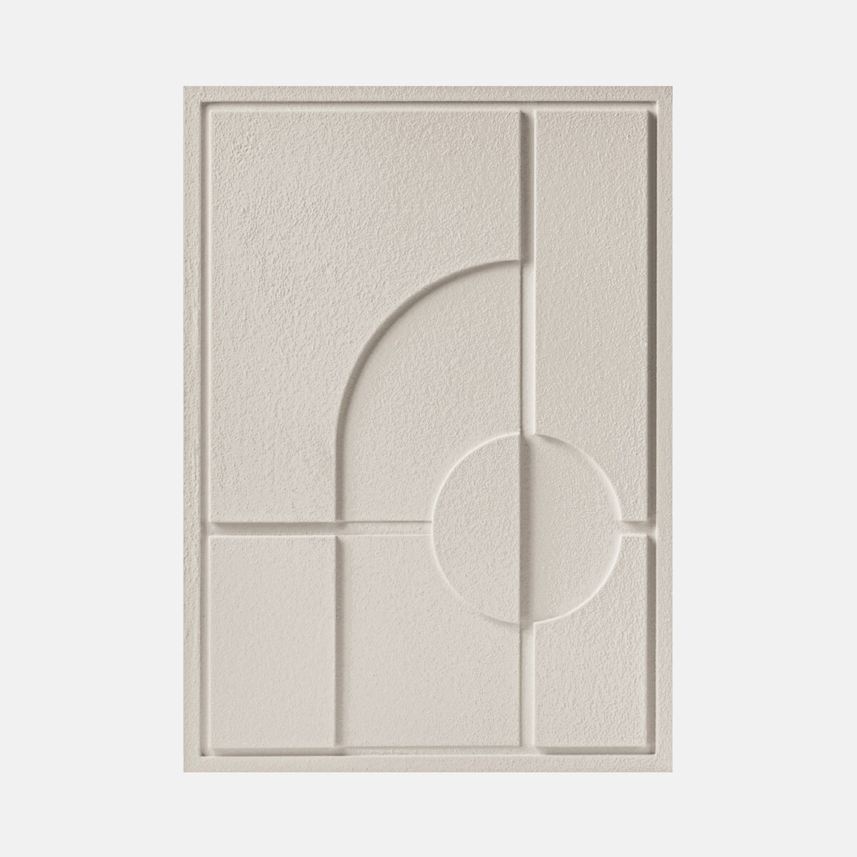 Obraz 3D 35x50cm Geometric I – Dekoracja Ścienna z Tynku Naturalnego, Natural Cream Minimalistyczny Relief