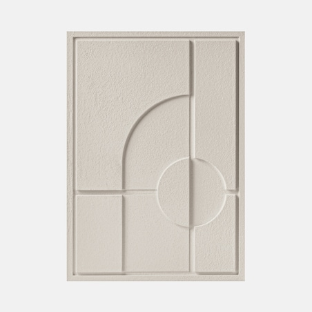 Obraz 3D 35x50cm Geometric I – Dekoracja Ścienna z Tynku Naturalnego, Natural Cream Minimalistyczny Relief