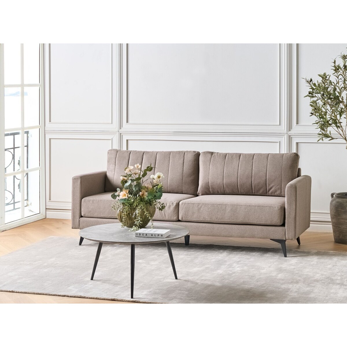 Sofa 3-osobowa jasnobrązowa MALA