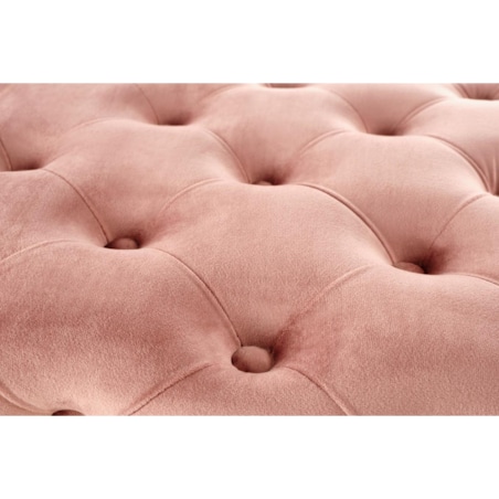 ŁAWKA TAPICEROWANA Nate różowa PIKOWANA złote nóżki