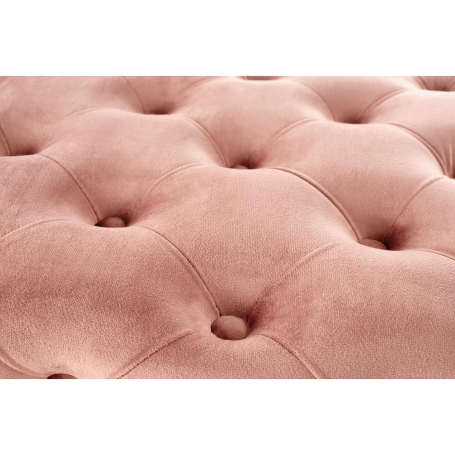 ŁAWKA TAPICEROWANA Nate różowa PIKOWANA złote nóżki