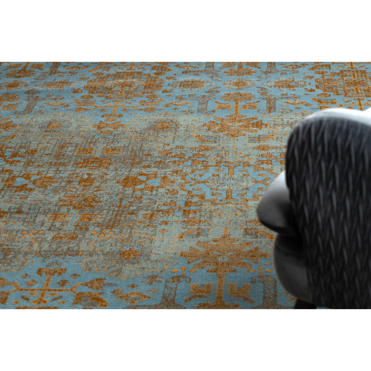 Dywan wełniany OMEGA KARAJA Kwiaty mosiądz 200x300 cm