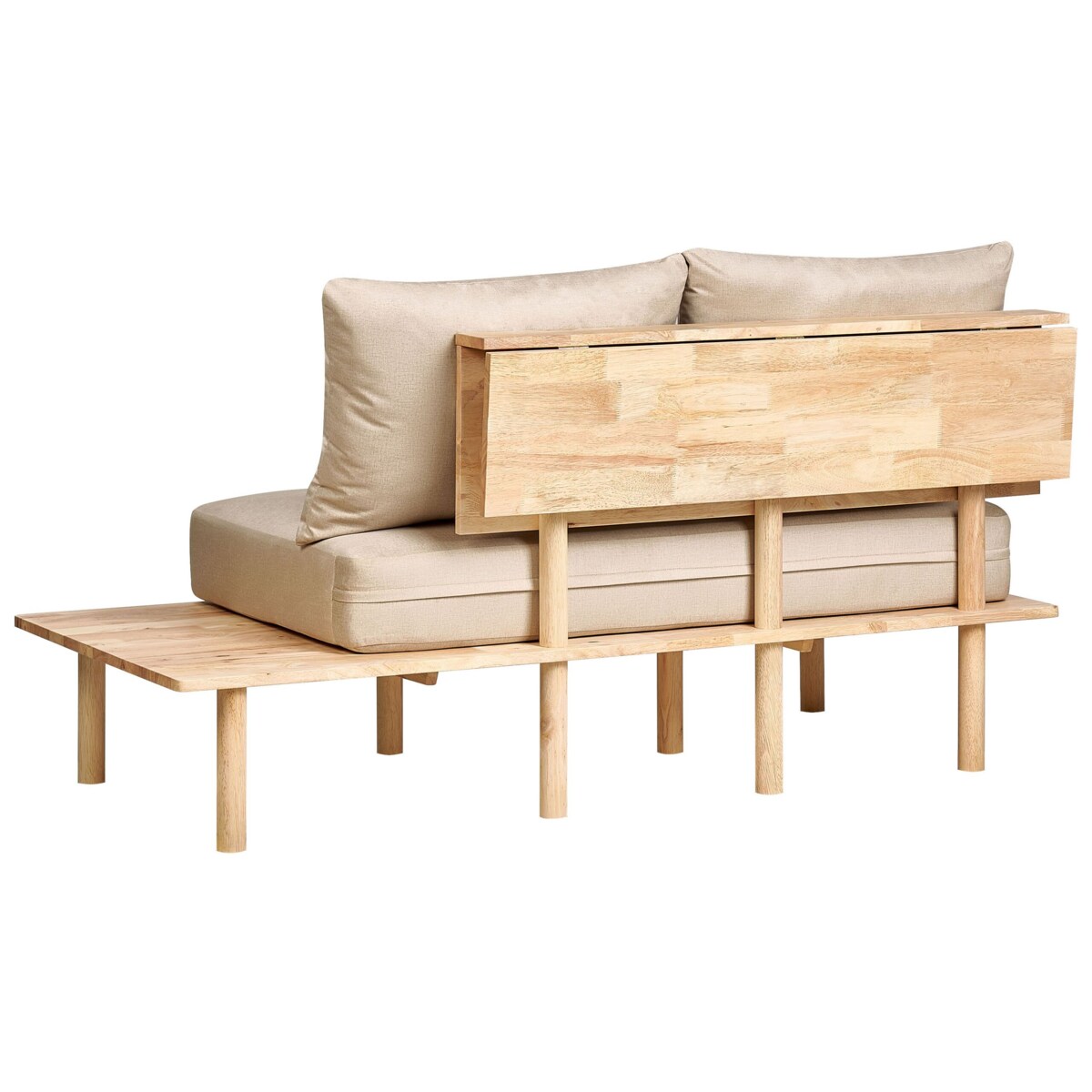 Sofa 2-osobowa ze stolikiem beżowa SALO