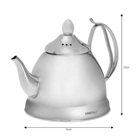 Czajnik czajniczek zaparzacz do herbaty i ziół 1.0L srebrny KINGHOFF