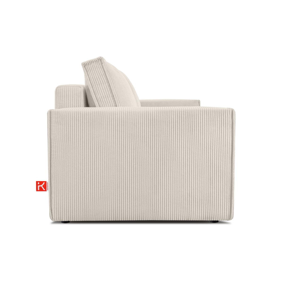 KONSIMO NAPI Trzyczęściowa sofa z kremowego sztruksu