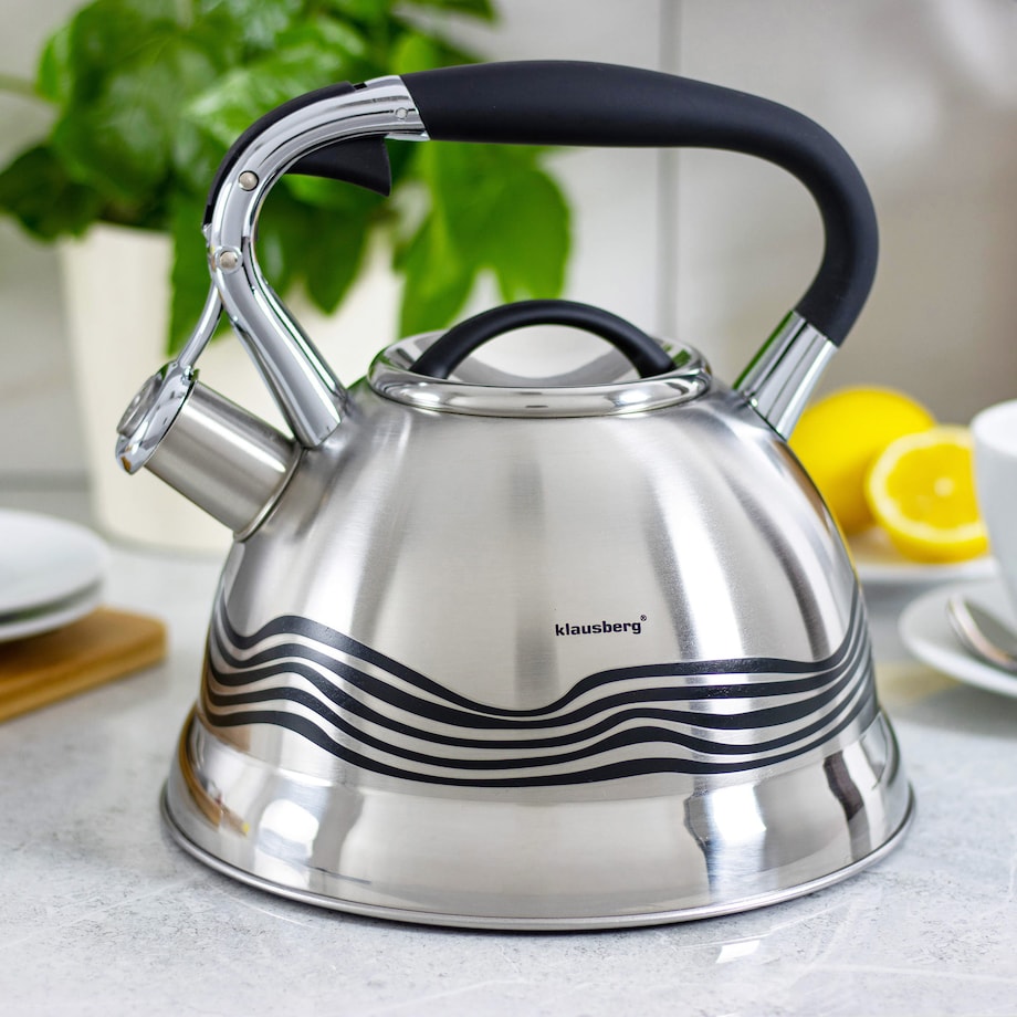 Czajnik stalowy z gwizdkiem 3.0L zmieniający kolor indukcja KLAUSBERG