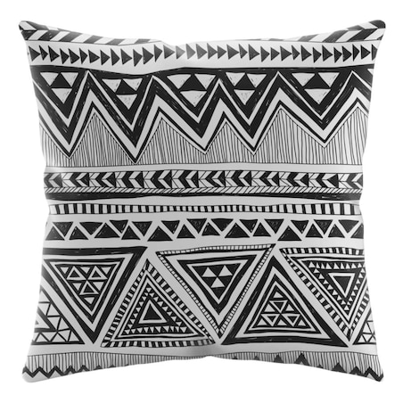 Poszewka dekoracyjna 43x43 biała w czarne trójkąty