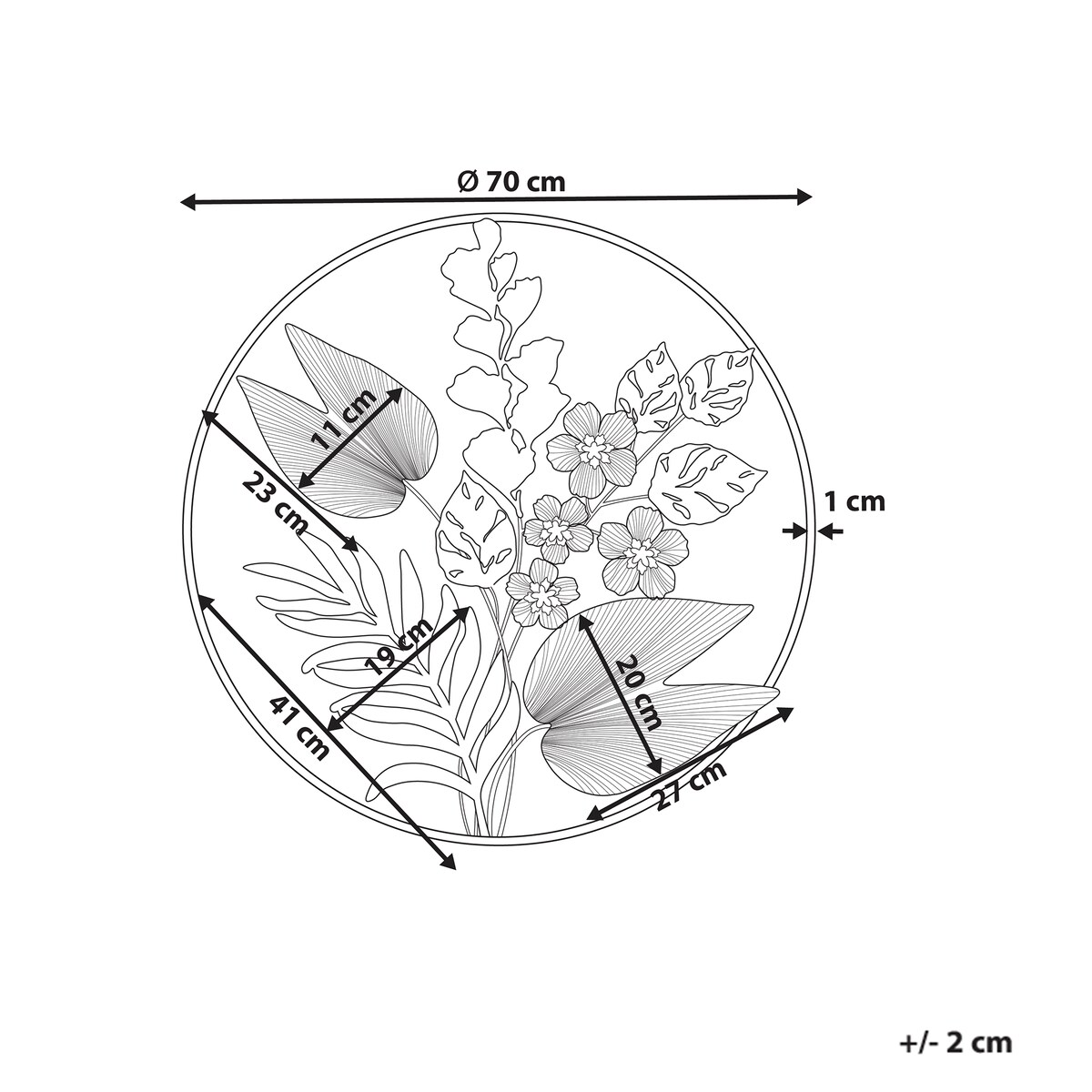 Dekoracja ścienna Kwiat DUBNIUM Metal 70 cm Zielony