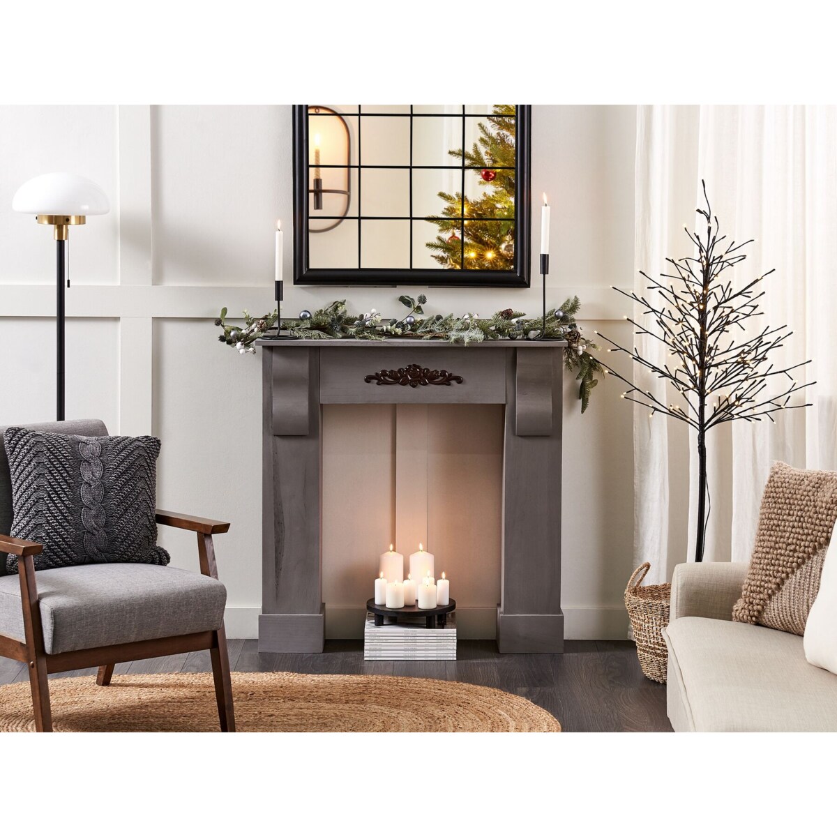 Portal kominkowy szary MANDRE