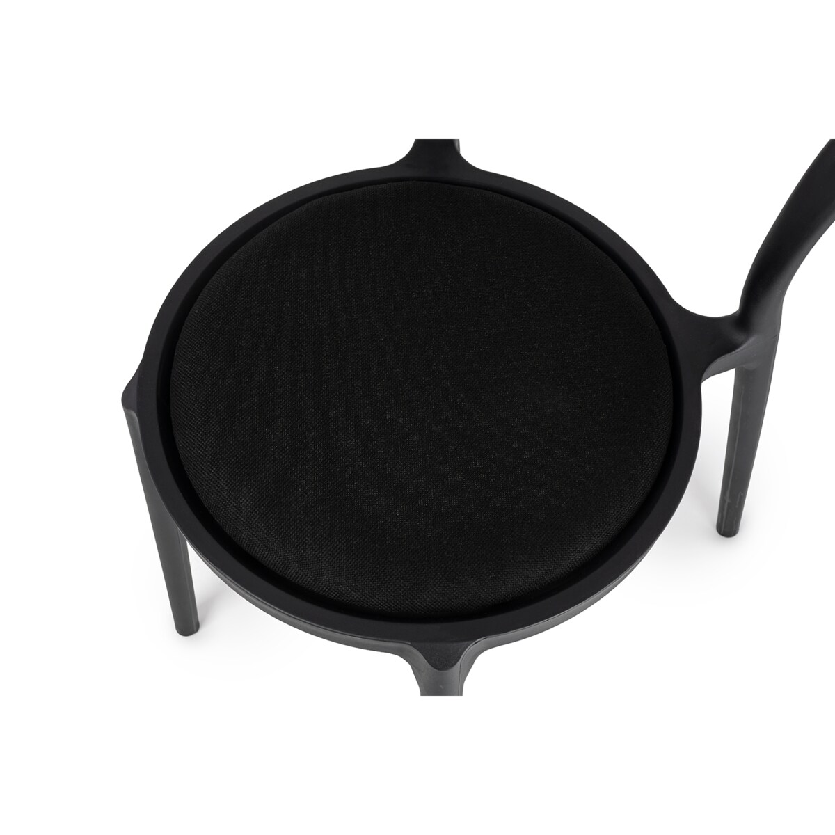 Krzesło SLIM czarne - polipropylen, tkanina