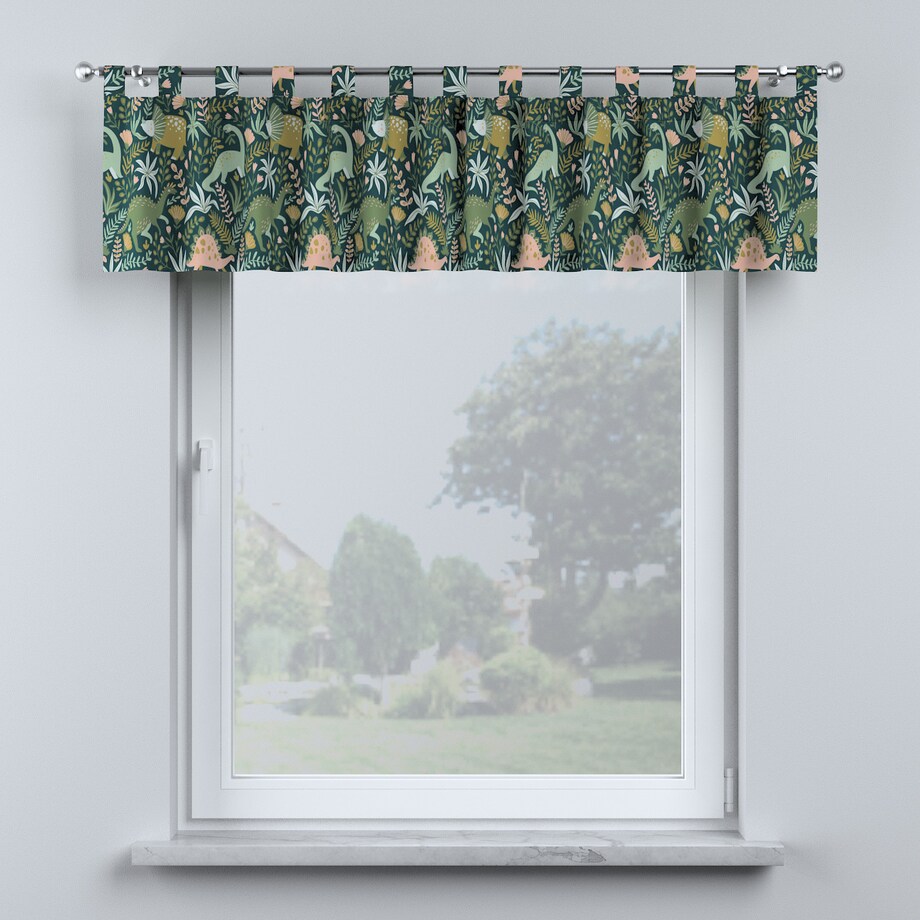 Lambrekin na szelkach 390x40 dinozaury na zielonym tle