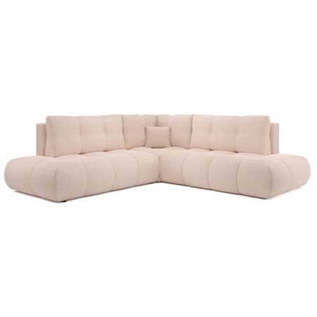 Narożnik pikowany, rozkładany z funkcją spania SOHI, Curio 60 - jasny róż