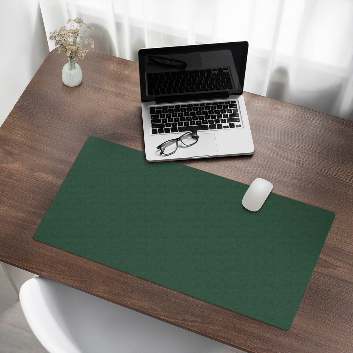 Zielona mata na biurko Kolor Ciemnozielony, 90x45 cm