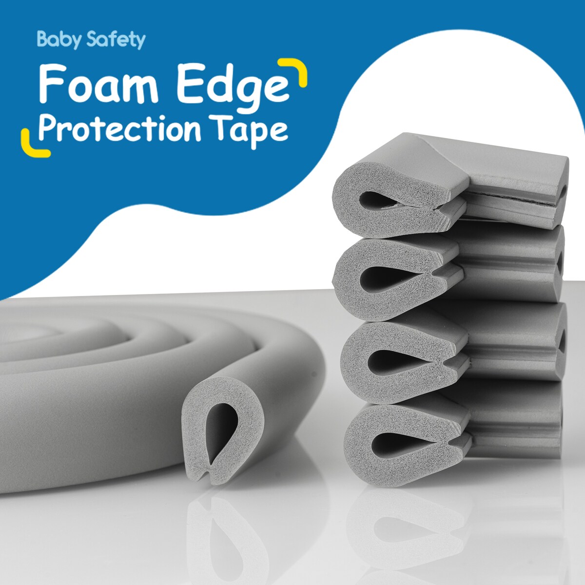 taśma piankowa zabezpieczająca szklane krawędzie mebli, 2 metry