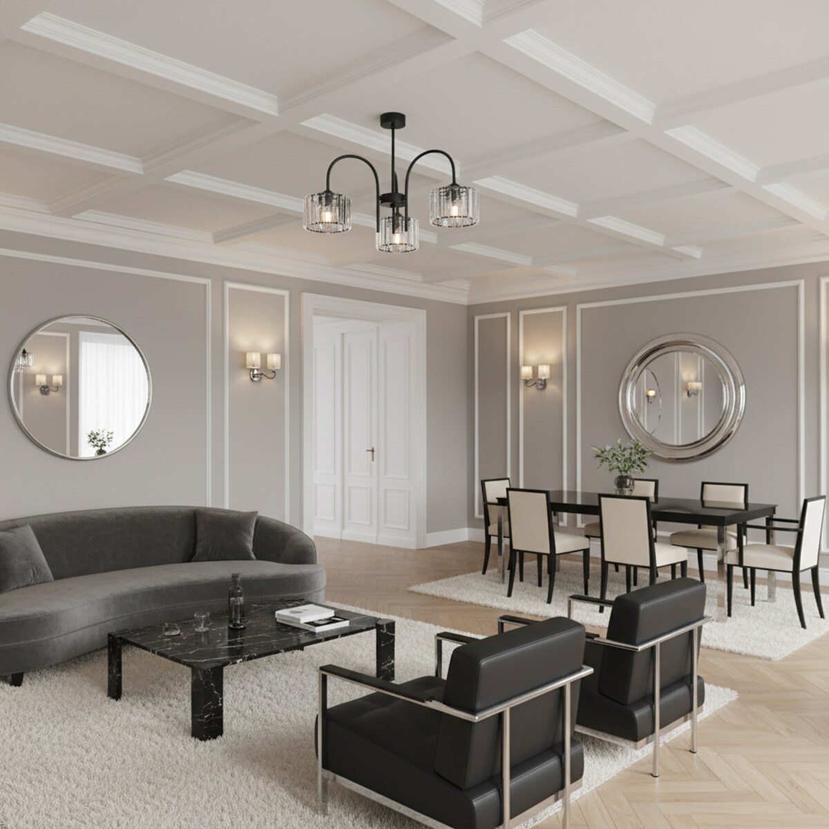lampa sufitowa wisząca 3 punktowa edylit glamour