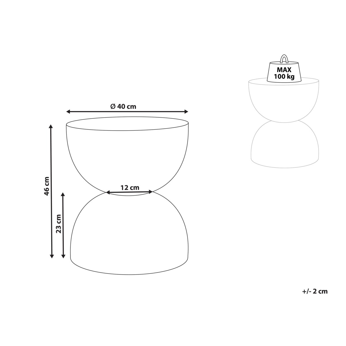Stolik pomocniczy CAORIA Biały