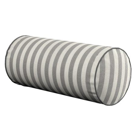 Poduszka wałek prosty, szaro-białe pasy (1,5cm), Ø16 x 40 cm, Quadro