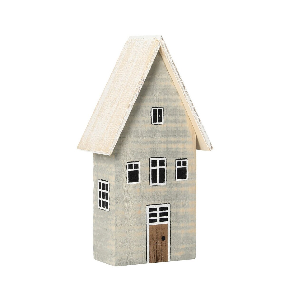 Dekoracja Snow House 19cm white grey, 10 x 6 x 19 cm
