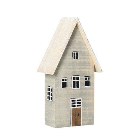 Dekoracja Snow House 19cm white grey, 10 x 6 x 19 cm