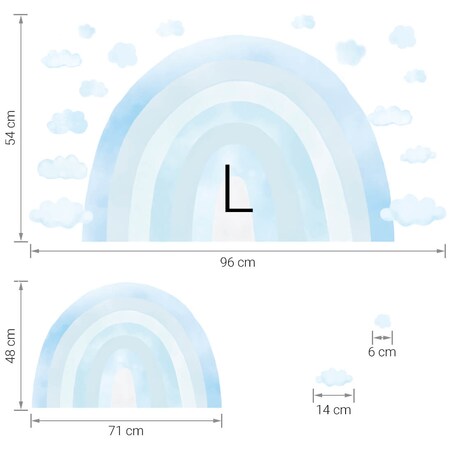 Naklejka na ścianę Tęcza niebieska L